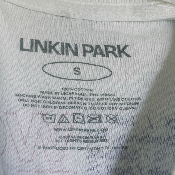 Linkin Park T Shirt Small White Crewneck Cotton 2025 World Tour Zero Official - Picture 6 of 6